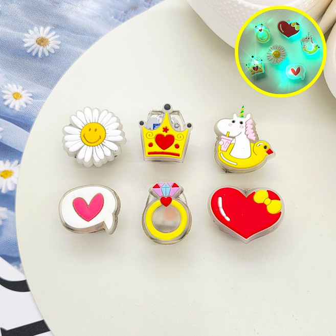 비츠톡톡 LED 왕관 반지 하트 말풍선 꽃 파츠 6개세트