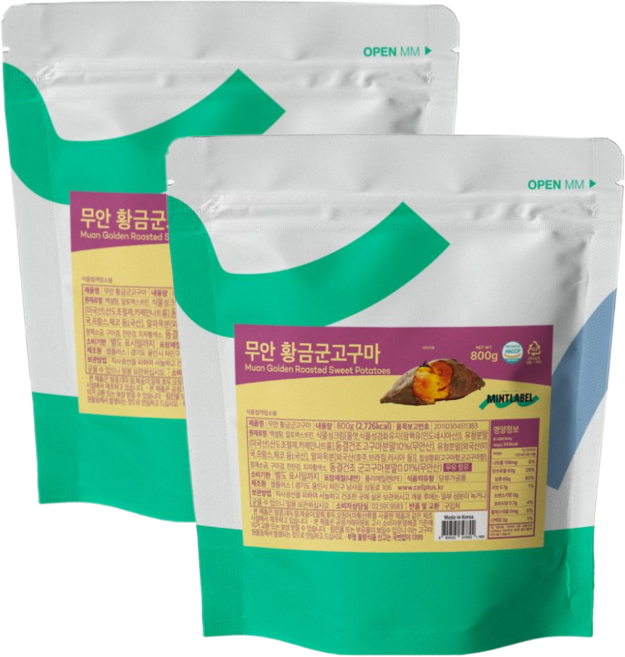 민트라벨 무안 황금 군고구마 800g 2개세트, 2개, 1개입