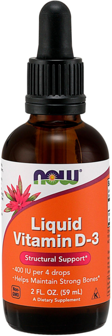NOW Foods 維他命D-3滴劑, 1瓶, 59ml