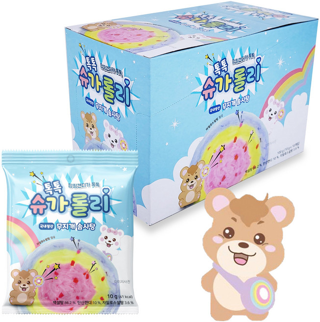 NEW 톡톡 슈가롤리 솜사탕 10g X 10개입 1박스, 10개