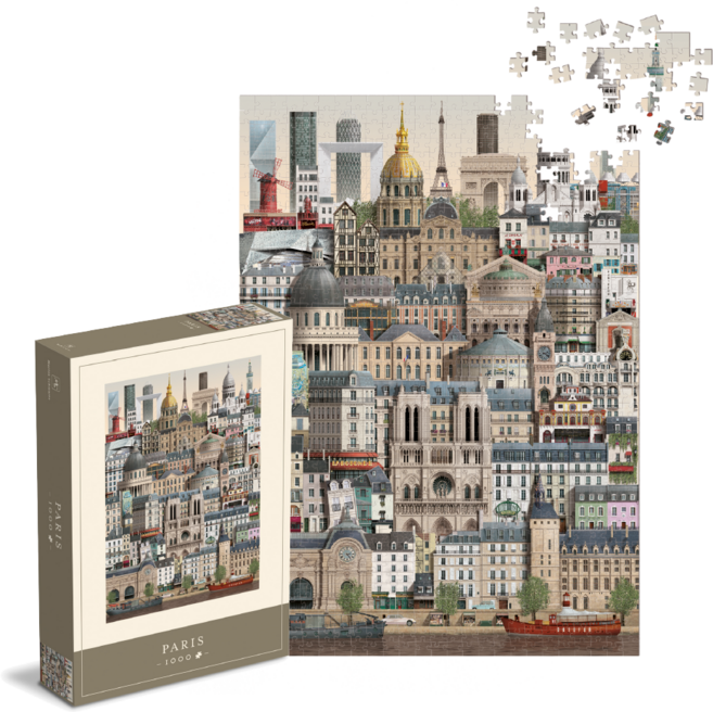 1000피스 파리 일러스트 직소퍼즐 - 마틴 슈와츠, 혼합색상