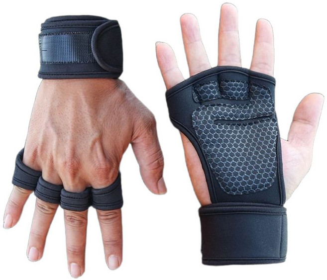 토도판다 헬스 철봉 운동 장갑, 블랙, 1개