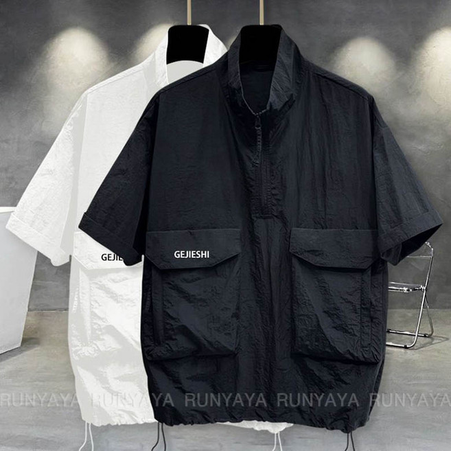 캐주얼 상의 여름 반팔 자켓 빅사이즈 봄 여름 바람막이 점퍼 여성 아우터 코트 캐주얼 남성 자켓 남녀공용 D99U