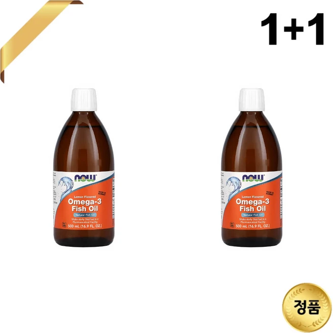 1+1 나우푸드 오메가3 피쉬오일 1400mg 500ml 레몬맛 로즈마리 추출물 토코페롤 - 쿠팡