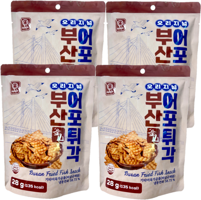 한진식품 오리지널 부산 어포튀각, 4개, 28g