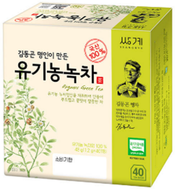 쌍계명차 김동곤 명인이 만든 국내산 유기농 녹차 작설, 1.2g, 40개입, 4개