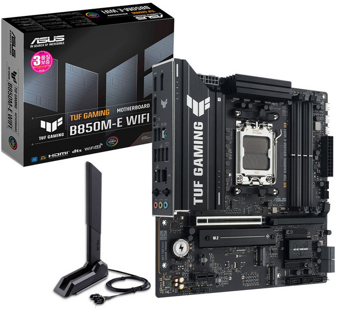 ASUS TUF GAMING B850M-E WIFI STCOM 에이수스 컴퓨터 게이밍 PC 메인보드 AMD CPU추천 MainBoard