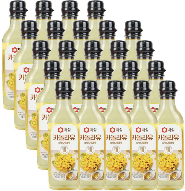 백설 카놀라유 500ml 벌크 식용유, 24개