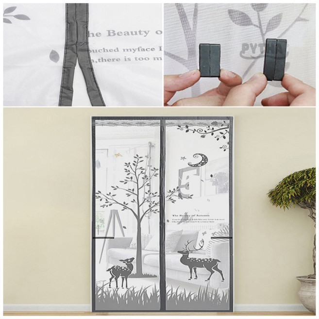 사슴 문 모기장 그레이 90x200cm 이지설치모기장