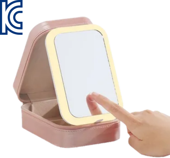 프라홈 미니 휴대용 LED 메이크업 하드 케이스 방수 파우치 가방, 로즈