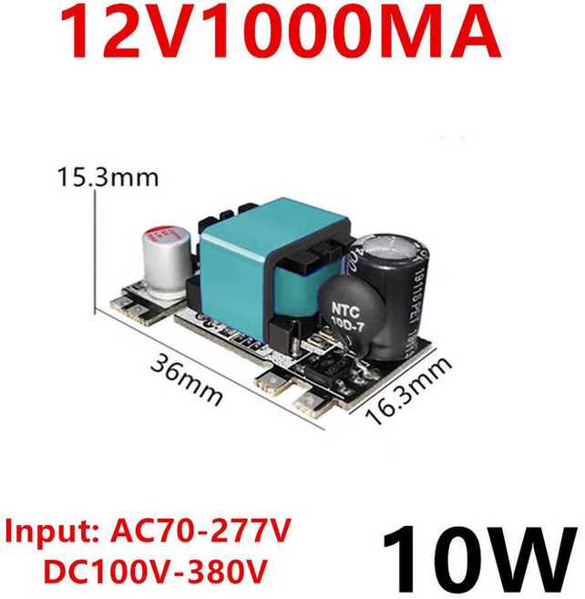 컴퓨터 pc 파워서플라이AC-DC 5V 2000mA 12V 1000mA 24V 500mA 10W 정밀 벅 컨버터 AC 220V 5V DC 스텝 다, 08 12V 1000MA