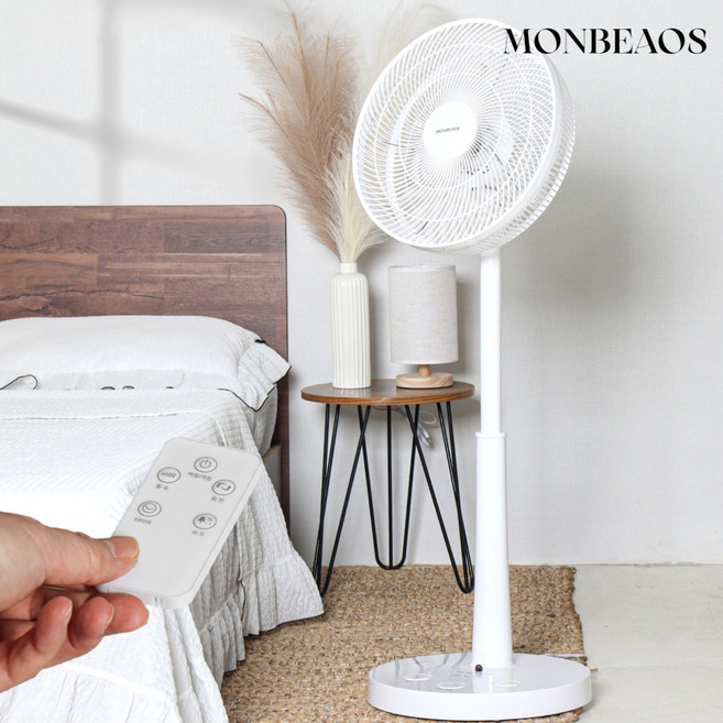 [26년형 키높이] 몽비오스 리모컨 발터치 스탠드 선풍기 써큘형 35cm 가정용 업소용 사무실, MOS-14CR