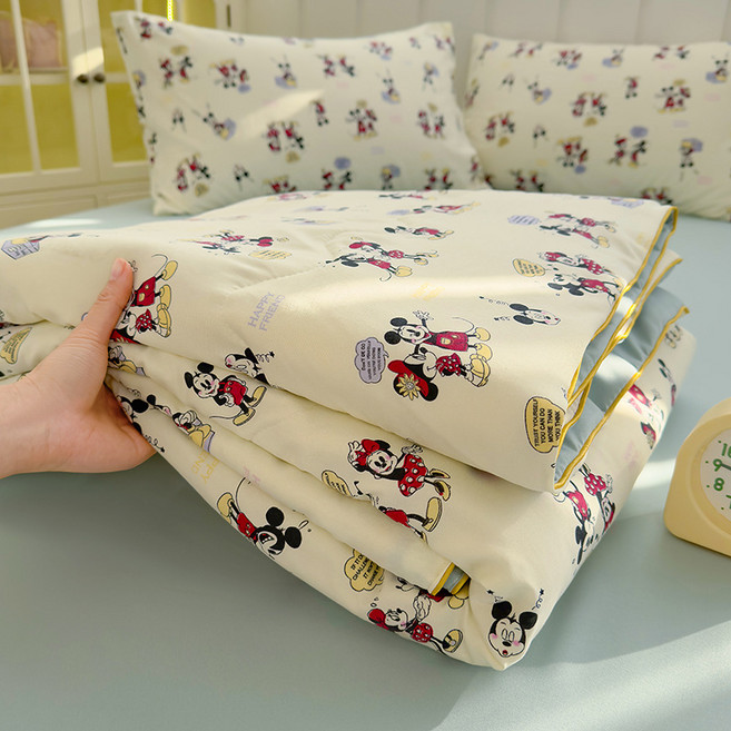 가정용 경량 이불 여름 시원한 이불 여름 에어컨 이불 학생 봄가을용 얇은 사계절 통기성 이불, 200x230 여름 이불, 미키