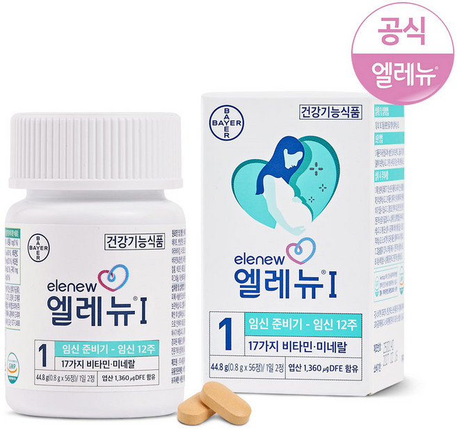 바이엘 엘레뉴1_엘레뉴I_56정_임산부비타민, 56정, 1개