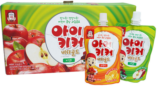 종근당 아이키커 비타골드 사과맛 100ml 1박스(10팩) + 오렌지맛 100ml 1팩, 11팩, 1L, 1개