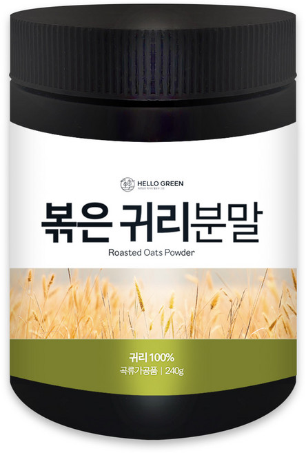 헬로우 그린 캐나다 볶은 귀리 오트밀 분말 가루 240g 대용량 식사 간편식 쉐이크 선식, 1개