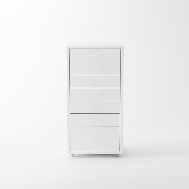 비유가구 Glyndwr 7개 서랍장 수납, 7단, 흰색