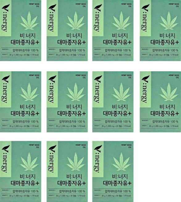 휴럼 비너지 대마종자유 플러스 햄프씨드오일 햄프씨드유 30캡슐 11박스 11개월분, 30정, 11개