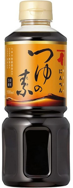 닌벤 쯔유 500ml 3배농축 가쓰오부시 다시마 콘부 다시 만능 텐동 소스 일본 일식조미료, 1개