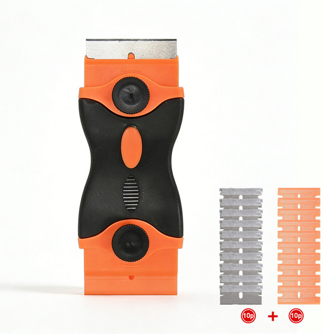 LXU 기스방지 듀얼날 스크래퍼 스티커제거기 인덕션 청소 껌칼 헤라, 1세트