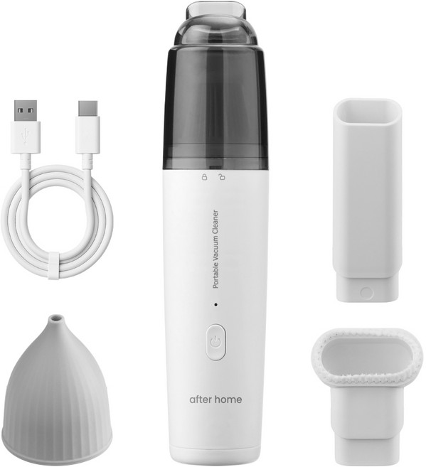애프터홈 차량용 미니청소기 무선 핸디 소형청소기 책상 창틀 키보드 청소, 화이트, AF-mini05-W