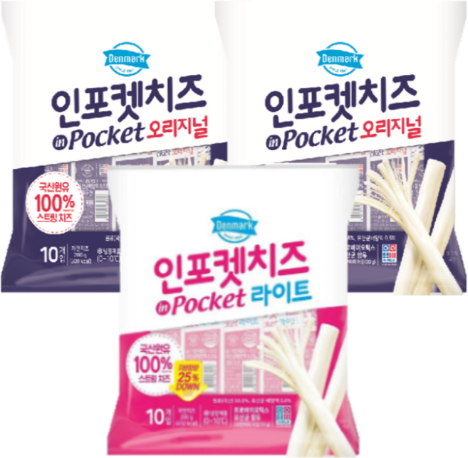 동원 덴마크 인포켓치즈 오리지널20gx20개+라이트20gx10개, 20g