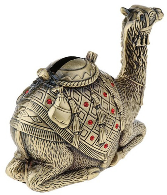 새로운 레드 크리스탈 사막 낙타 장난감 동전 저금통 돈 상자 아연 어린이 선물 컬렉션 홈 거실 장식