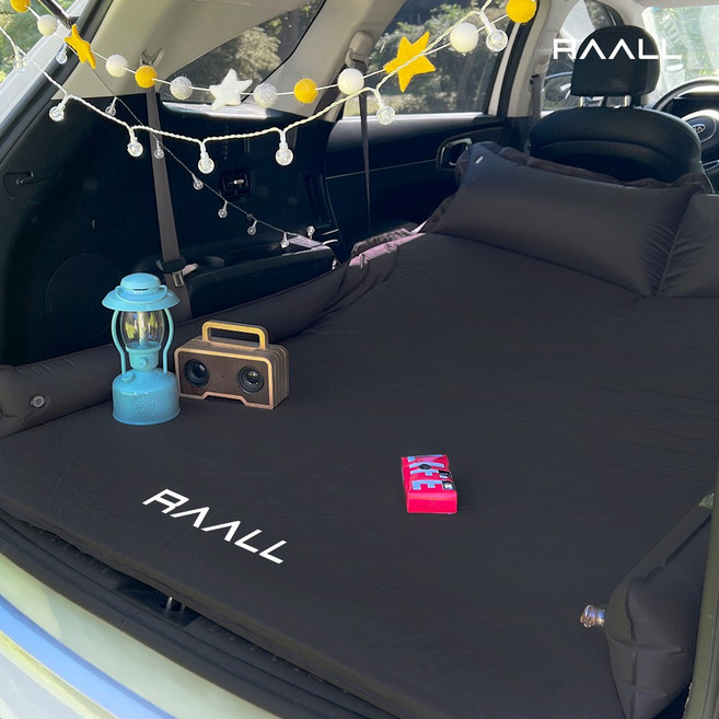 라올 컴포터블 자충매트 차박용 1인용 2인용 피크닉 낚시 캠핑 매트 에어 자동매트 TPU 자동충전 캠핑 차막매트 생활방수, 차박매트 블랙, 1개