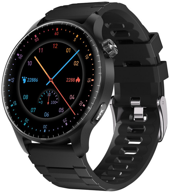 와피크 블루투스 스마트워치 ST50 1.52인치 통화가능 GPS SOS통화 AI운동인식 스포츠시계, GPS + 블루투스, 3.8cm, 블랙