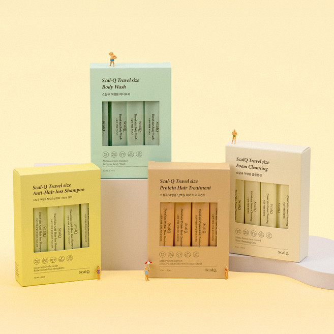 스칼큐 트래블키트 일회용 여행용 세면도구 4종 선물세트, 1세트