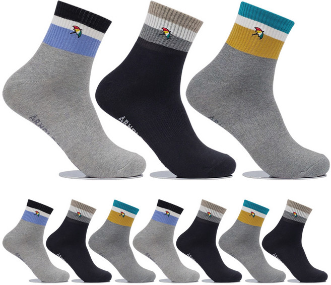 아놀드파마 뒤틀림방지 남자양말 중목 10켤레 MSP003 남자면양말