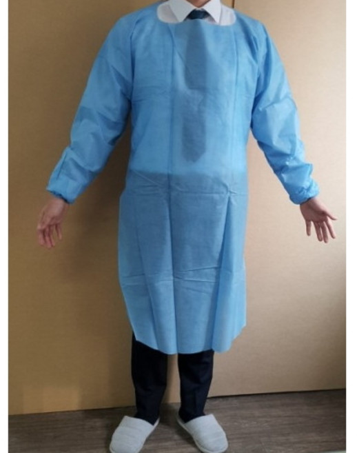 내시경 부직포 일회용 가운 파란색 5매 pack mg-401, 1세트, 블루