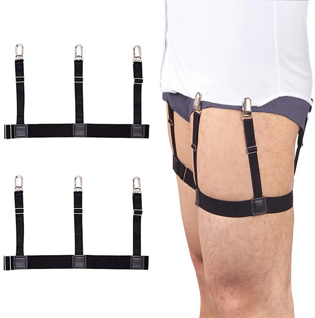 leoq 셔츠 고정 클립 밴드 와이셔츠 빠짐방지 집게 벨트 2p