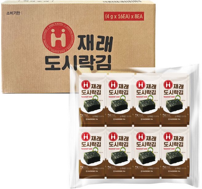 해농 재래 도시락김 4g, 128개
