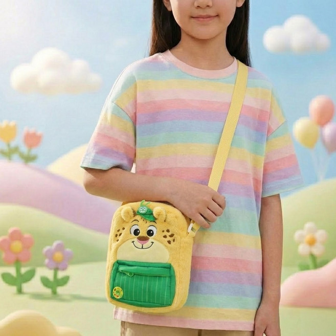 넉넉한 사이즈 얼굴 크로스백 봉제가방