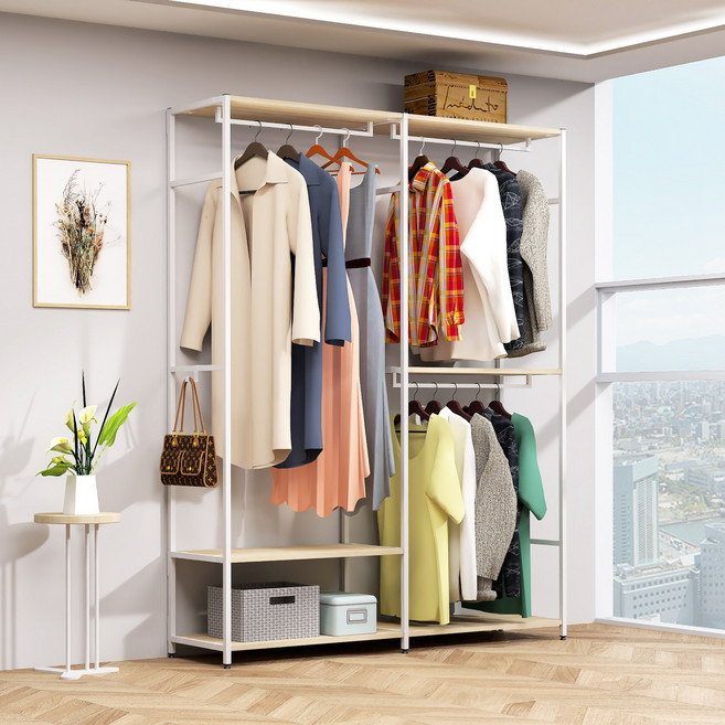 도노스틸 올리카 WC4 철제드레스룸 시스템행거 연결옷장 깊이 40cm, 화이트
