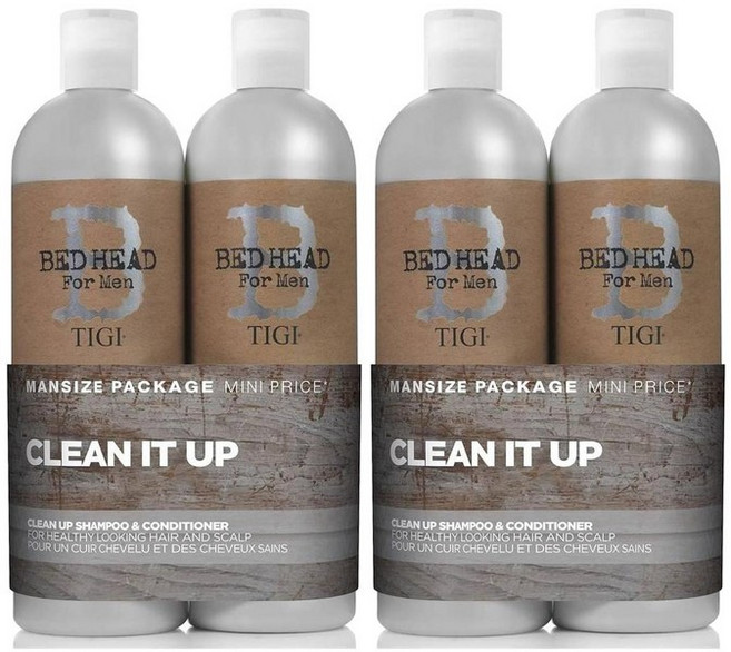 TIGI 베드헤드 클린업 샴푸 750ml 컨디셔너 750ml 세트, 2개, 1.5L