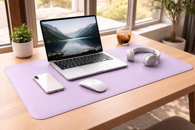 고구려마켓 가죽 데스크 패드 키보드 장패드 마우스 패드 논슬립 와이드패드 게이밍패드, 25개, 퍼플