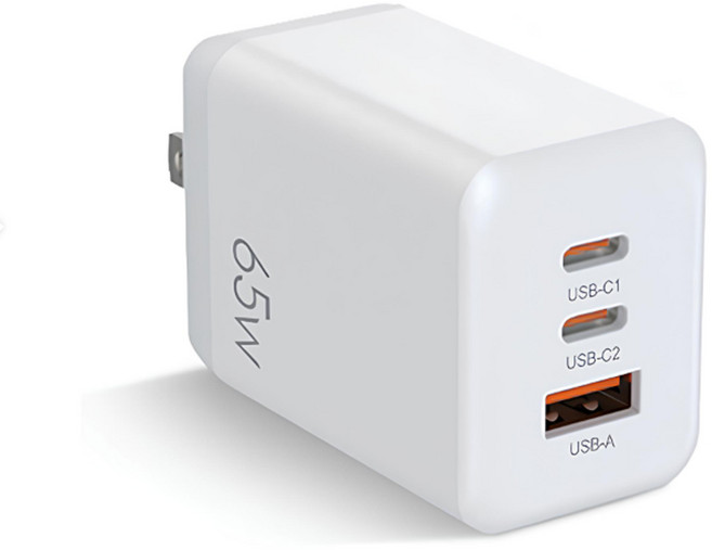 氮化鎵GaN 65W快充電源供應器 1A2C三孔可充筆電 PD快充頭旅行充電頭TYPE-C 國家檢驗合格, PRO 65W三孔快充 白色, 1個, 1mm