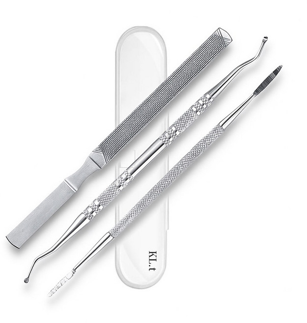 클라이트 스텐 내성발톱 관리 큐렛 3종 세트 발톱 관리 도구 정리, 1세트