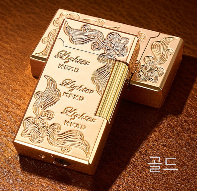 슈텍스 터보라이터 방풍 클래식 패션라이터 선물 캠핑 남친선물, 슈텍스 터보라이터-골드, 1개