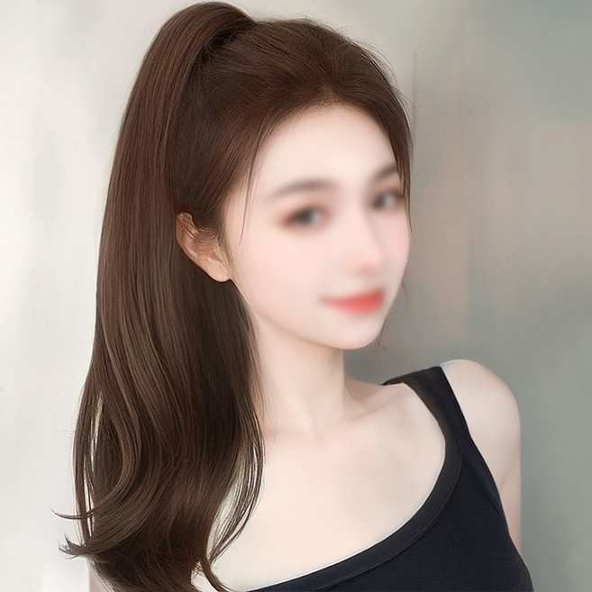 백송 찰랑 생머리 포니테일 집게핀 여자가발 집게가발 초간편 스타일링 롱스트레이트 패션가발, 1개, 찰랑생머리포니테일집게핀 라이트브라운