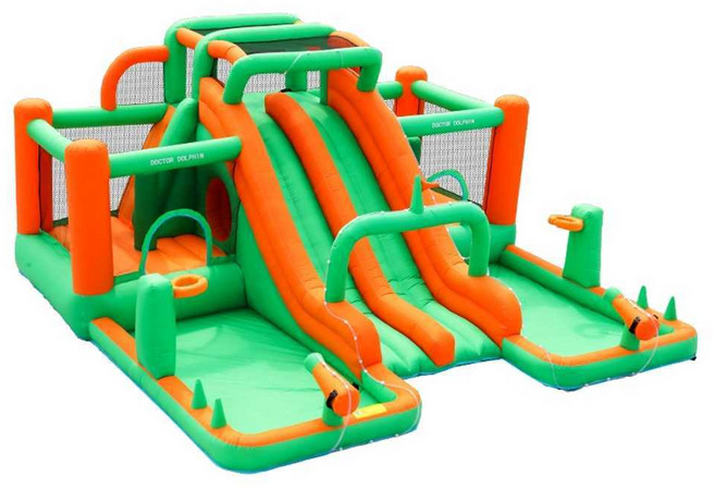 초대형 에어바운스 업소용 이중 미끄럼틀 슬라이드, 더블슬라이드 워터스프레이 캐슬, 1개