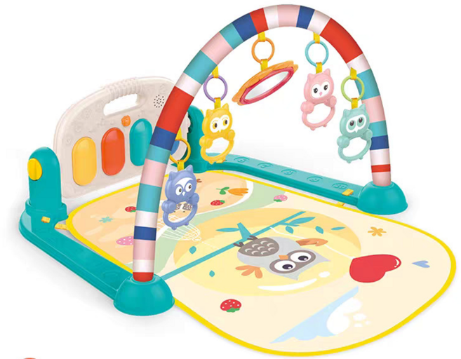 신생아 아기 피아노 피트니스 아기체육관, 1개, 블루