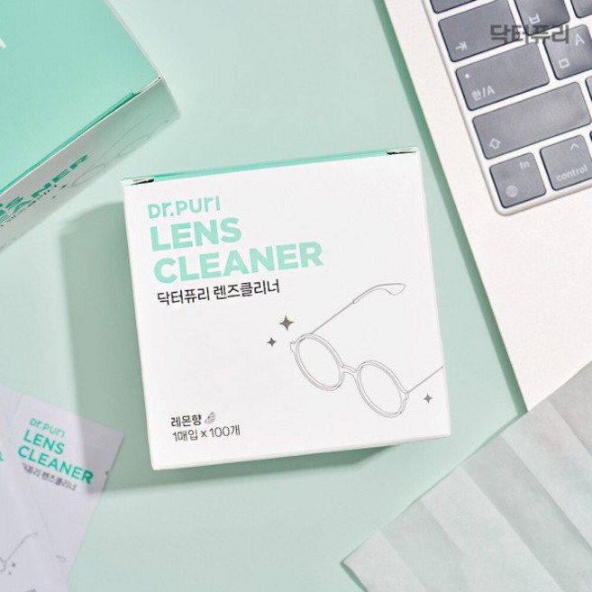 닥터퓨리 닥터퓨리 프리미엄 렌즈클리너 100매입 레몬향 안경닦이 일회용, 1