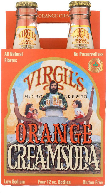 버질스 루트비어 크림 소다 - 오렌지 크림 - 6개 케이스 Virgil's Rootbeer Cream Soda - Orange Cream - Case of 6 - 12 Fl oz, 355ml