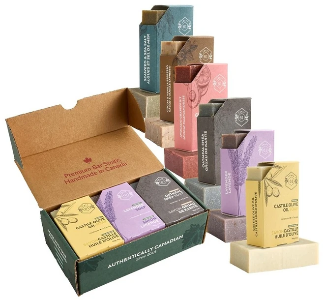 Crate 61 캐나다에서 수제 식물성 콜드 프로세스 천연 바 비누 오일 건조한 피부 6팩 가장 있는 제품 - 쿠팡