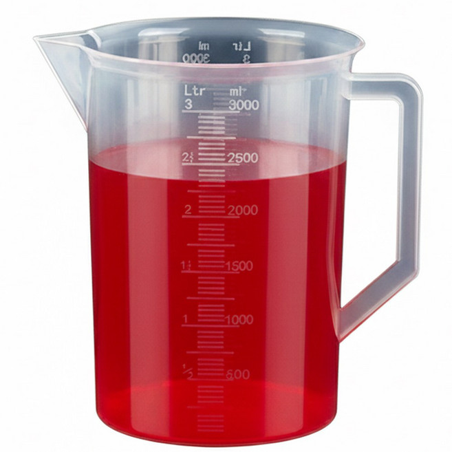 싱글레이드 튼튼한 PP 비커, 3000ml, 1개