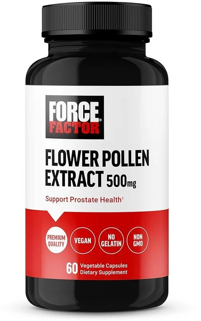 FORCE FACTOR 남성용 건강을 위한 꽃가루 전립선 지원 보충제 전립선 건강 보충제 꽃가루 캡슐 500mg 비건 젤라틴 없음 GMO 프리 60캡슐, 1ml, 1g, 60정, 1개 - 쿠팡
