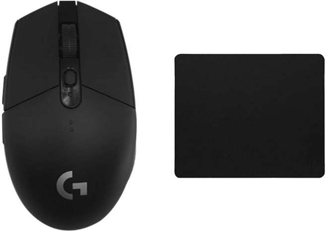 로지텍 G304 LIGHTSPEED 무선 게이밍 마우스+마우스패드 세트 [국내당일발송], 블랙